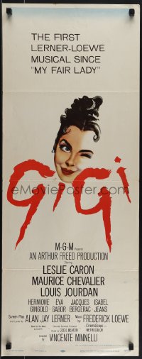 5s0530 GIGI insert 1958 art of winking Leslie Caron, Best Director & Best Picture winner!