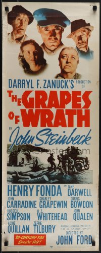 5s0533 GRAPES OF WRATH insert R1956 Henry Fonda, Steinbeck, John Ford, Thomas Hart Benton art!