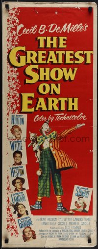 5s0534 GREATEST SHOW ON EARTH insert 1952 Cecil B. DeMille circus classic, Heston, James Stewart