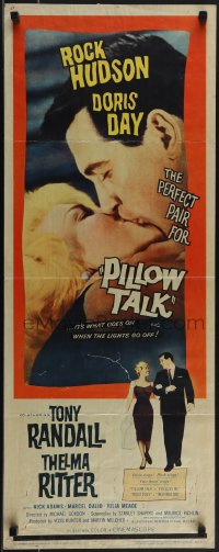 5s0579 PILLOW TALK insert 1959 bachelor Rock Hudson loves pretty career girl Doris Day!