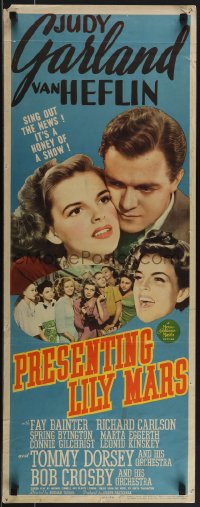 5s0583 PRESENTING LILY MARS insert 1943 images of elegant Judy Garland & Van Heflin, ultra rare!