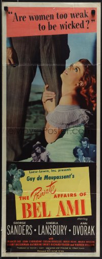 5s0584 PRIVATE AFFAIRS OF BEL AMI insert 1947 sexy Angela Lansbury loves scoundrel George Sanders!