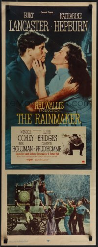 5s0585 RAINMAKER insert 1956 close up of con man Burt Lancaster & Katharine Hepburn, William Inge!