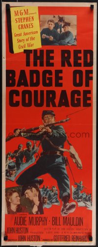 5s0588 RED BADGE OF COURAGE insert 1951 Audie Murphy, John Huston, from Stephen Crane Civil War novel!