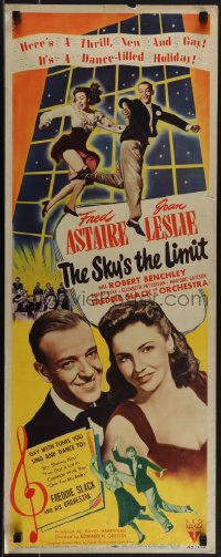 5s0597 SKY'S THE LIMIT insert 1943 Fred Astaire, Joan Leslie, it's a dance-filled holiday!