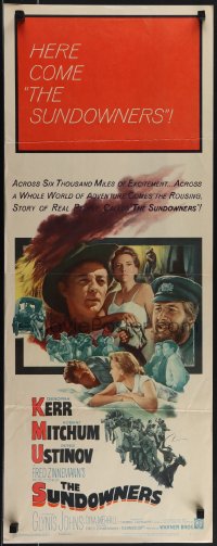 5s0605 SUNDOWNERS insert 1961 Australians Deborah Kerr, Robert Mitchum & Peter Ustinov!