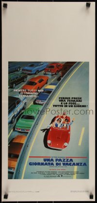 5s0479 FERRIS BUELLER'S DAY OFF Italian locandina 1987 best art of Broderick & friends in Ferrari!