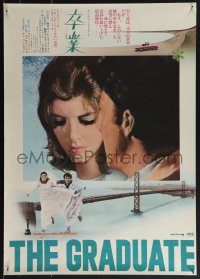 5s0683 GRADUATE Japanese R1971 great close-up of Dustin Hoffman w/bride Katharine Ross!