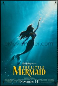 5s0959 LITTLE MERMAID advance DS 1sh R1997 Ariel swimming to the surface, Disney underwater cartoon!