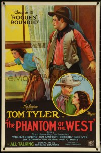 5s1005 PHANTOM OF THE WEST chapter 10 1sh 1931 Tom Tyler all-talking serial, cool art!