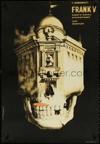 5s0326 FRANK V second printing stage play Polish 23x33 1970 Starowieyski art of skull building!