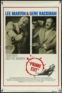 5s1016 PRIME CUT style B 1sh 1972 Lee Marvin w/machine gun, Gene Hackman w/cleaver!