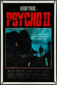 5s1017 PSYCHO II 1sh 1983 Anthony Perkins as Norman Bates, cool creepy image of classic house!