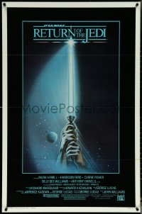 5s1029 RETURN OF THE JEDI int'l 1sh 1983 Star Wars Episode VI, hands holding lightsaber by Reamer!