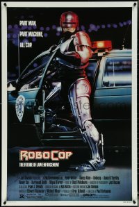 5s1039 ROBOCOP 1sh 1988 Paul Verhoeven, full-length cyborg police Peter Weller by Mike Bryan!