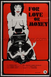 5s0249 FOR LOVE OR MONEY 23x35 special poster 1970s art of sexy woman and camera, ultra rare!