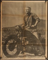 5s0402 GREAT ESCAPE 2-sided 24x30 special poster 1968 Steve McQueen, Chicago's American newspaper!