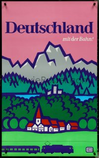 5s0290 GERMAN FEDERAL RAILWAY 25x39 German travel poster 1972 Deutschland, train and more!