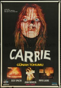 5s0076 CARRIE Turkish 1981 Stephen King, best different art of Sissy Spacek covered in blood!