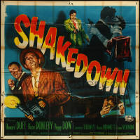 5t0425 SHAKEDOWN 6sh 1950 Howard Duff, Brian Donlevy, Peggy Dow, great film noir art, very rare!