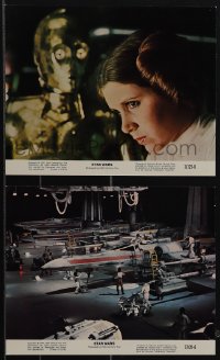 5t1465 STAR WARS 2 8x10 mini LCs 1977 A New Hope, Lucas classic epic, Luke, Leia, R2-D2!