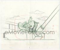 5t0307 SIMPSONS animation art 2000s cartoon pencil drawing of Chief Wiggum standing on tank!