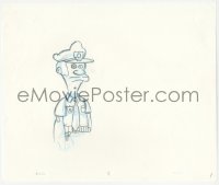 5t0308 SIMPSONS animation art 2000s cartoon pencil drawing of Lou the police officer!