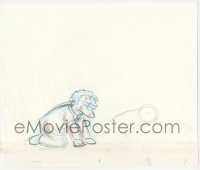 5t0309 SIMPSONS animation art 2000s cartoon pencil drawing of beaten Moe on his hands and knees!