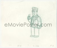 5t0311 SIMPSONS animation art 2000s cartoon pencil drawing of news anchor Kent Brockman!