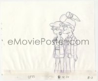 5t0314 SIMPSONS animation art 2000s cartoon pencil drawing of teenage nerd with sexy girl!