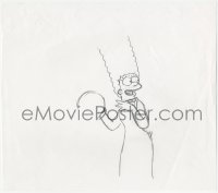 5t0317 SIMPSONS animation art 2000s cartoon pencil drawing of happy Marge doing dishes!