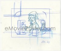 5t0303 SIMPSONS animation art 2000s cartoon pencil drawing of Ned Flanders making a milk shake!