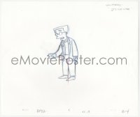 5t0304 SIMPSONS animation art 2000s cartoon pencil drawing of Mr. Smithers holding a drink!