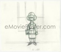 5t0306 SIMPSONS animation art 2000s cartoon pencil drawing of Bart's teacher Miss Krabappel!