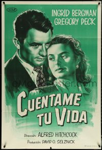 5t0471 SPELLBOUND Argentinean R1960s different art of Gregory Peck & Ingrid Bergman, Hitchcock!