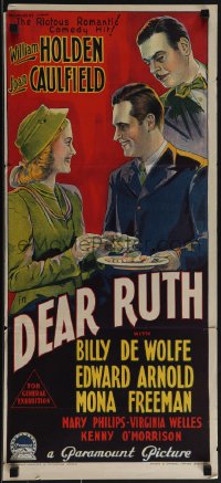 5t0520 DEAR RUTH Aust daybill 1947 Richardson Studio art of William Holden & Joan Caulfield!