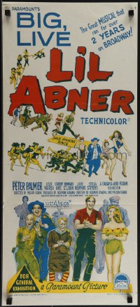 5t0531 LI'L ABNER Aust daybill 1959 sexy Julie Newmar, Al Capp's comic, Richardson Studio art!