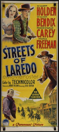 5t0537 STREETS OF LAREDO Aust daybill 1949 William Holden, Bendix by Richardson Studio, ultra rare!