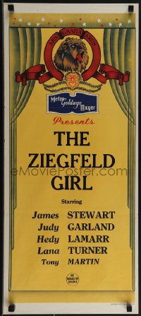 5t0541 MGM Aust stock daybill 1940s Ziegfeld Girl, James Stewart, Judy Garland, Lamarr, Lana Turner!