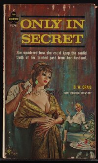 5t1297 ONLY IN SECRET paperback book 1964 Paul Rader art, she kept the truth of her tainted past!