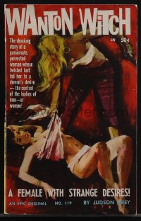 5t1310 WANTON WITCH paperback book 1961 her twisted lust led her to a demon's desire, men or women!