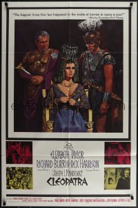 5t0875 CLEOPATRA reviews 1sh 1963 Elizabeth Taylor, Burton, Harrison, Howard Terpning art!