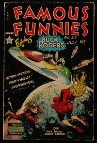 5t0188 FAMOUS FUNNIES #212 comic book July 1954 great cover art of Buck Rogers by Frank Frazetta!