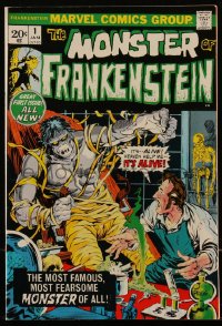 5t0242 FRANKENSTEIN #1 comic book January 1973 The Monster of Frankenstein, great art by Mike Ploog!