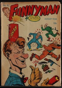 5t0212 FUNNYMAN #6 comic book August 1948 written & drawn by Jerry Siegel & Joe Shuster!