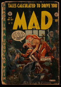 5t0162 MAD #5 comic book June 1953 Bill Elder cover, Bill Gaines bio, Wally Wood, Jack Davis, rare!