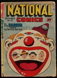 5t0219 NATIONAL COMICS #57 comic book December 1946 clown cover art by Al Bryant, Lassie & more!