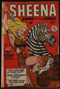 5t0229 SHEENA QUEEN OF THE JUNGLE #5 comic book 1949 cover by Zolnerowich, Robert Webb, Bob White!