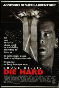 5t0896 DIE HARD 1sh 1988 Bruce Willis vs twelve terrorists, action classic, with borders!