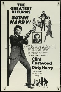 5t0899 DIRTY HARRY 1sh R1973 James Bond, Superfly, Clint Eastwood stands out as 'Super Harry'!